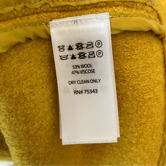 TAHARI Wool Open Front Long spring Coat Size M Mustard Yellow NWOT CL3 RN75343 - Picture 8 of 11